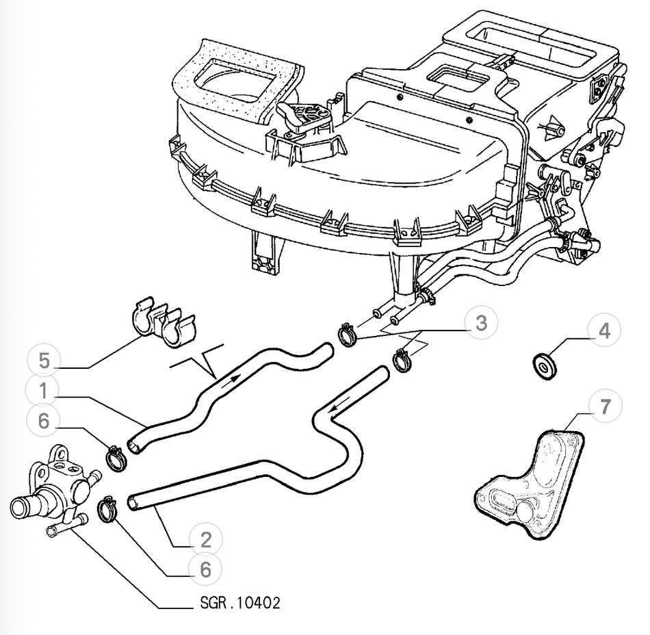 KIT 2 DURITES CHAUFFAGE SILICONE ALFA ROMEO GTV/SPIDER 916 2.0 V6 TURBO