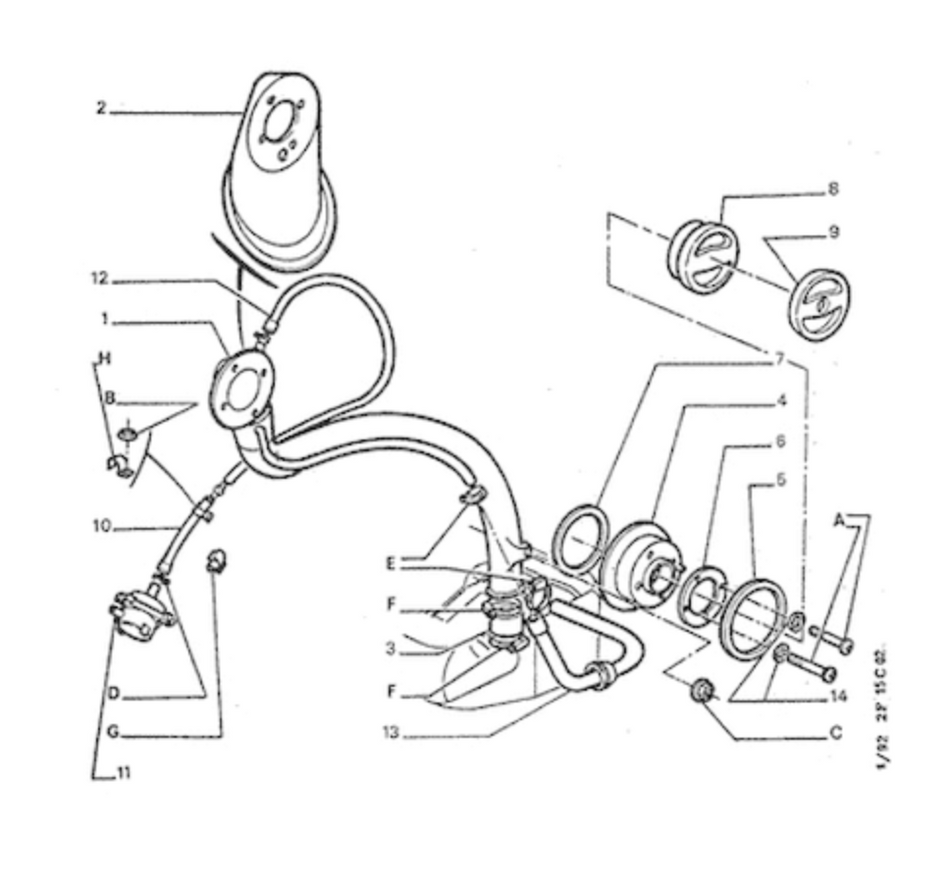 TUYAU DEGAZAGE RESERVOIR ESSENCE PEUGEOT 205 1577.44