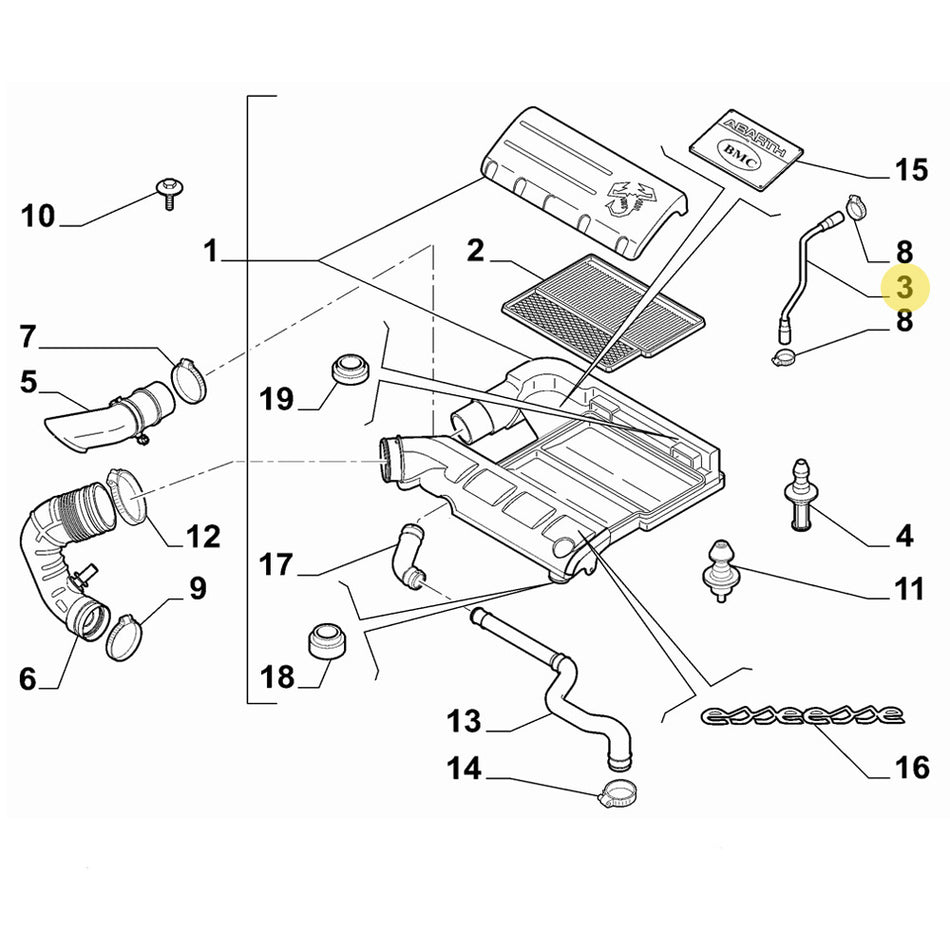 DURITE RENIFLARD HUILE SILICONE ABARTH 500