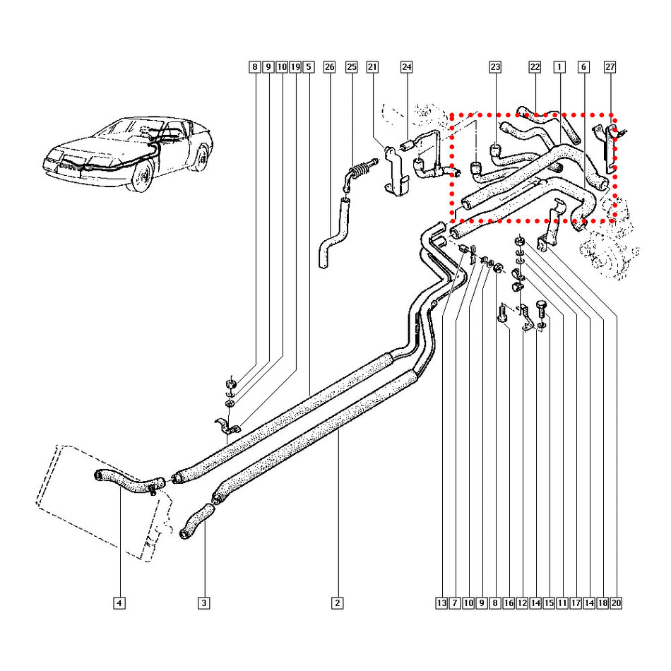 DURITE REFROIDISSEMENT SILICONE ALPINE GTA V6 TURBO D501 Phase 1 6001022001
