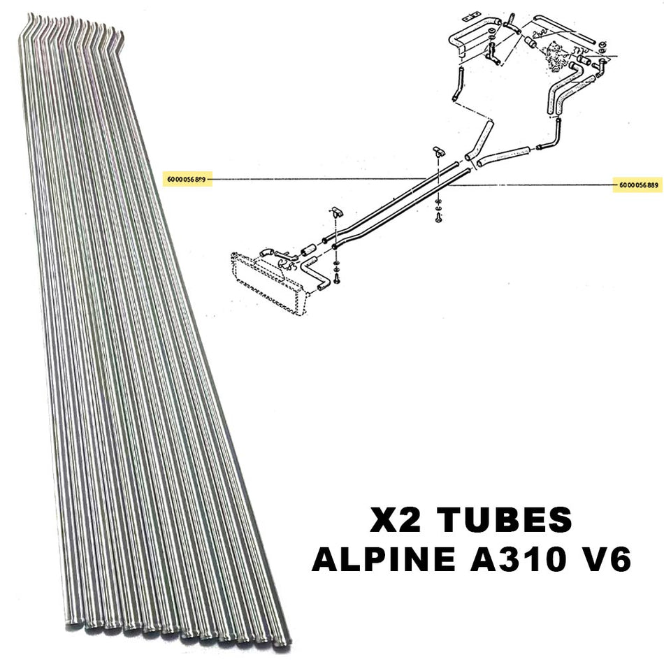 PAIRE 2 TUBES ALUMINIUM PASSAGE POUTRE ALPINE A310 V6