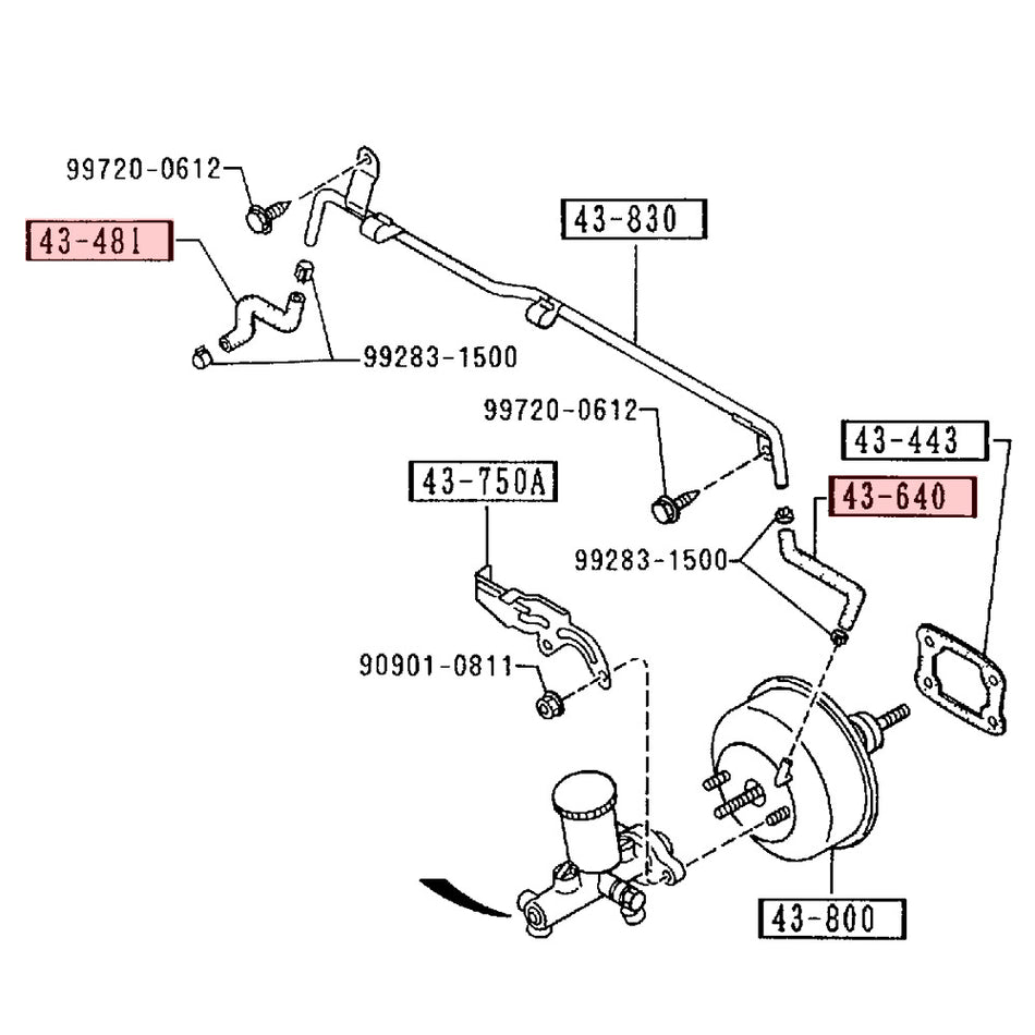 KIT 2 DURITES ASSISTANCE FREINAGE SILICONE MAZDA MX5 NA 1.6L B6ZE (89-93)
