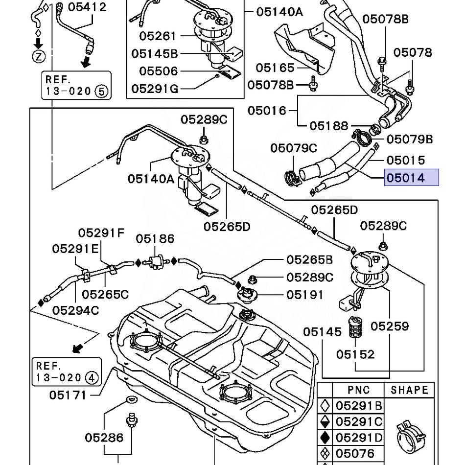 TUYAU REMPLISSAGE ESSENCE SILICONE MITSUBISHI LANCER EVOLUTION 5/6 (MR135993)