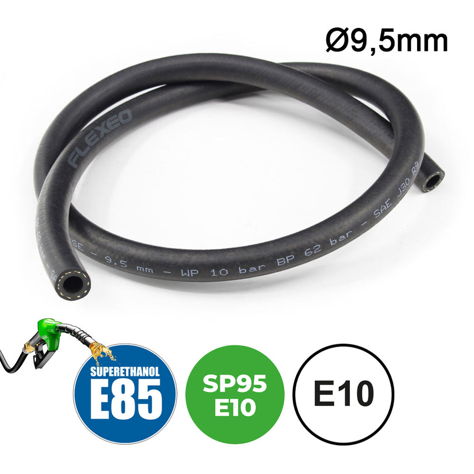 Tuyau carburant ETHANOL SUPERETHANOL E10 E85 au mètre Ø9,5mm