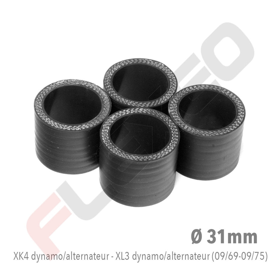 KIT 4 MANCHONS SILICONE PEUGEOT 204/304 MOTEURS XK4 XL3 XL3S (31mm) 0348.20