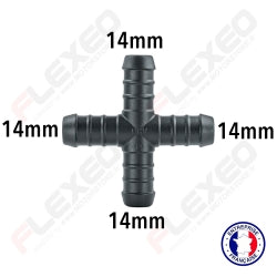 Raccord connecteur X pour tuyau et durite diamètre 14mm