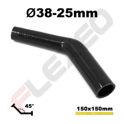 Réducteur 45° silicone Ø25-38mm L.150x150mm 3 plys