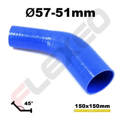 Réducteur 45° silicone Ø51-57mm L.150x150mm 4 plys