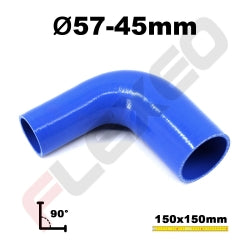 Réducteur 90° silicone Ø45-57mm L.150x150mm 4 plys
